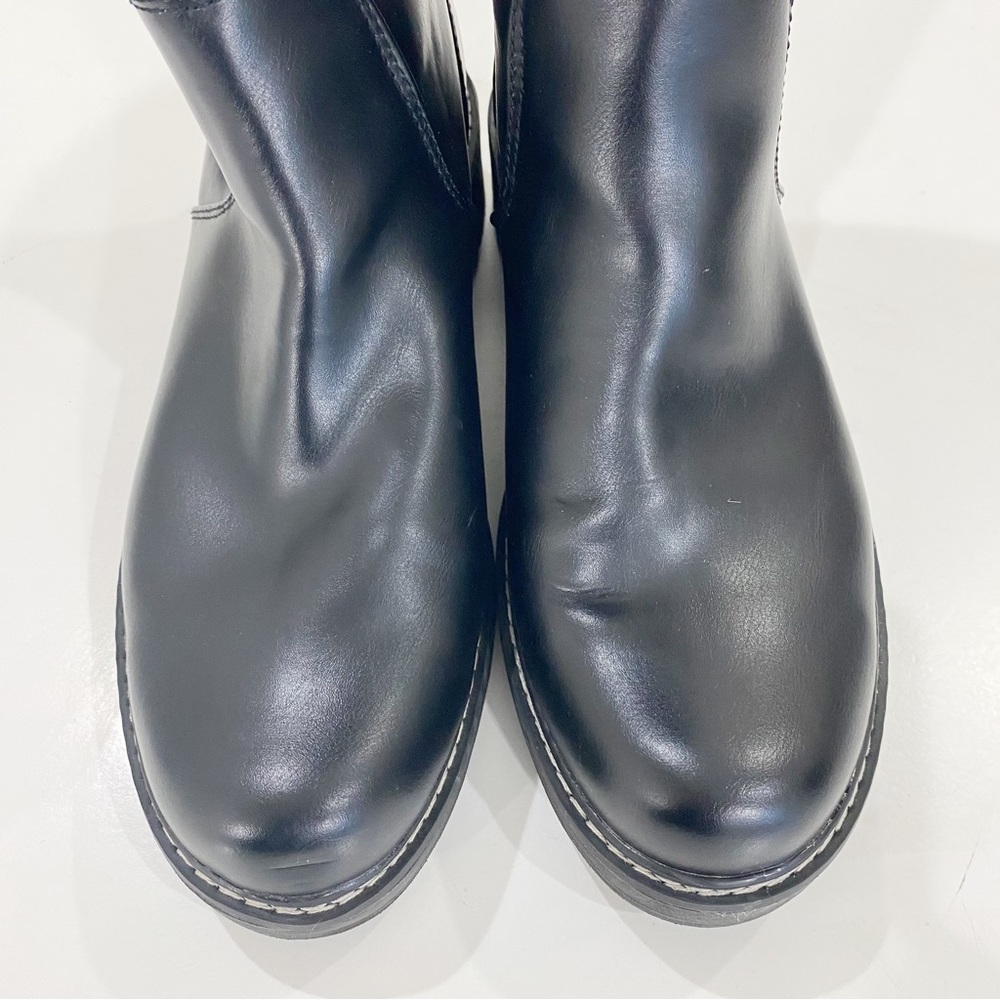 UNIVERSAL THREAD Black Carabel Riding Boots Vegan Leather Size 11 - Picture 6 of 12